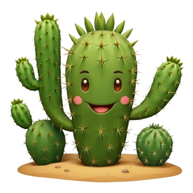 smiling cactus sticker