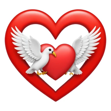 Quiero un emoji de paz y amor con la palomita blanca encerrada en un círculo y un corazón  sticker