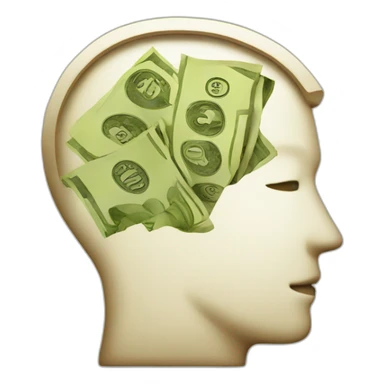 Money and brain  sticker