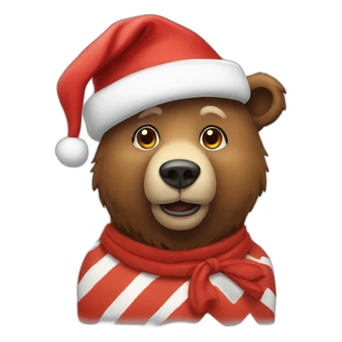 bear santa sticker