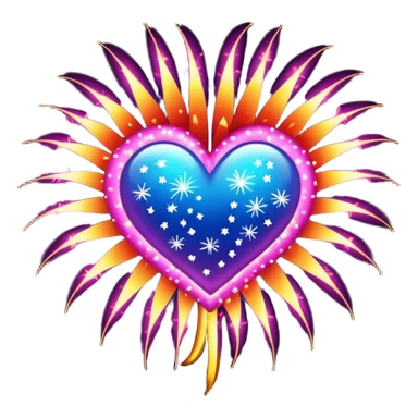 firework heart sticker