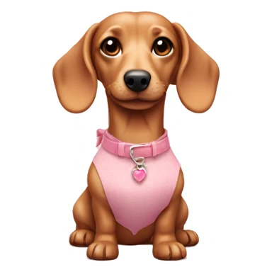 Dachsund cream with pink dress sticker