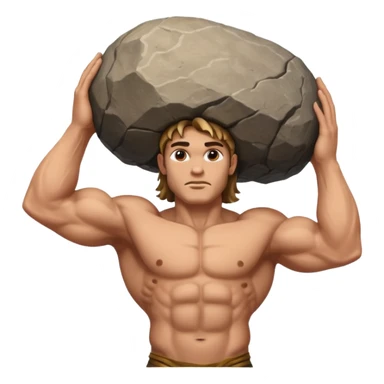 Atlas the greek god with a big rock  sticker