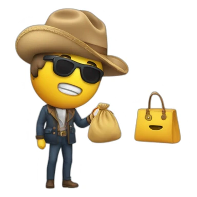 Homme masquer avec sac de billet sticker