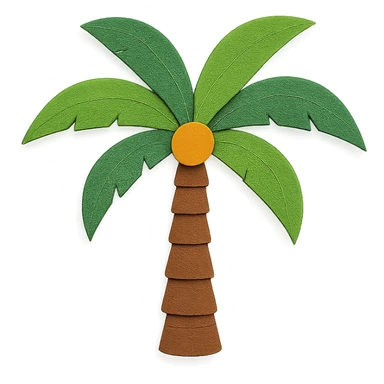 palm tree, bright and playful, paper-craft style sticker