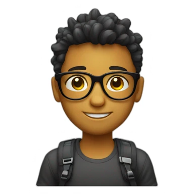 niño con lentes solar pelo negro sticker