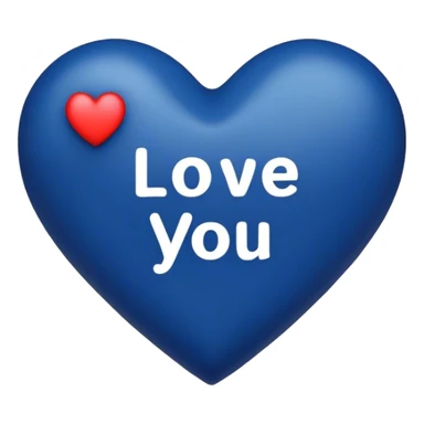 Dark Blue heart either the words I Love You Ryan sticker