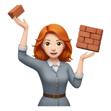 Ginger woman throwing a brick sticker