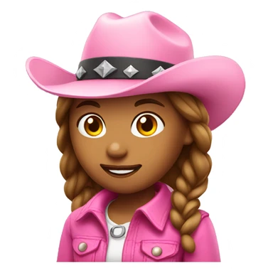 Cowgirl wearing pink hat sticker