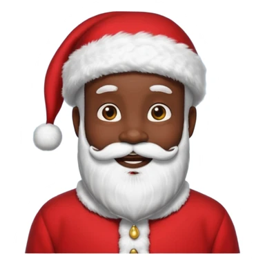 boneco negro vestido de papai Noel sorridente  sticker