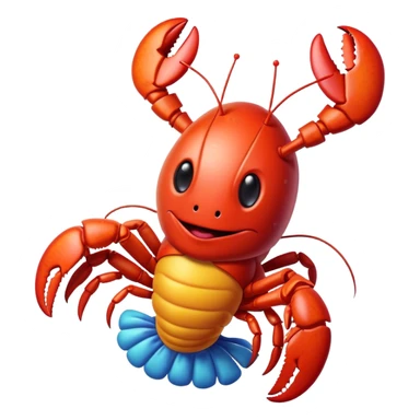 A lobster dressed as a clown sticker