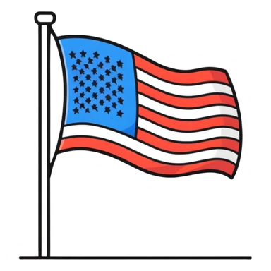 Pop art American flag sticker