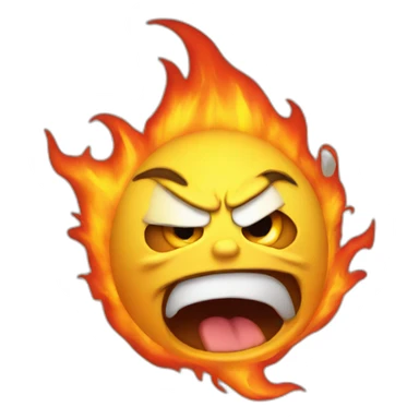 angry emoji spitting fire sticker