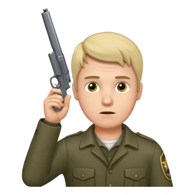 Mann hält sich eine Pistole an den Kopf  sticker