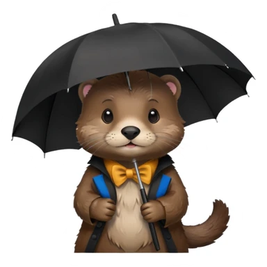 Loutre mignonne avec un parapluie sticker