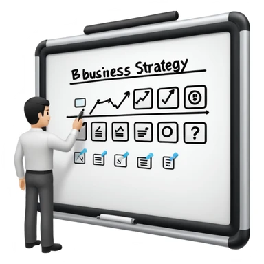 business strategy bord white sticker
