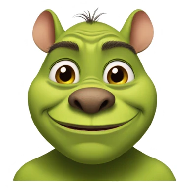 shrek mixed with an ugly rat sticker