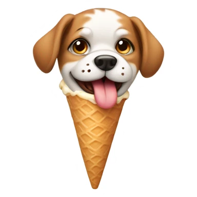 A dog eating an cream cone sticker