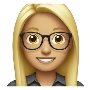 blonde girl with glasses smiling sticker