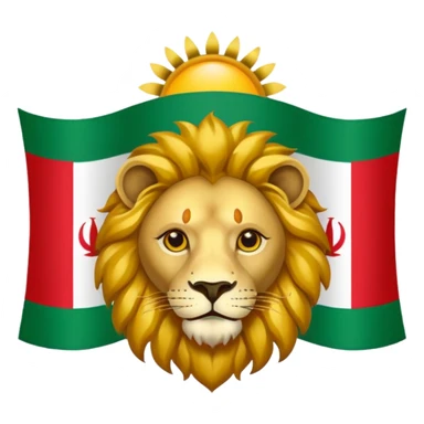 Iran flag with lion and sun sticker