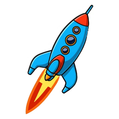 rocket ship product sticker