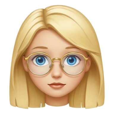 une fille blonde au yeux bleus avec des lunette dorée assez grande sticker