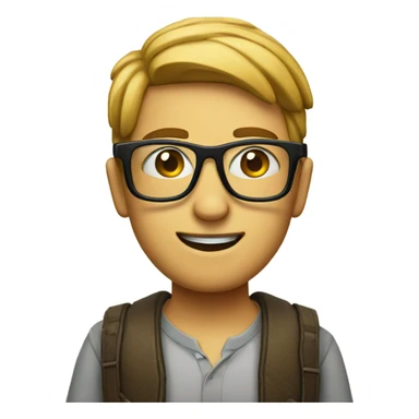 hispter with nerd glass sticker