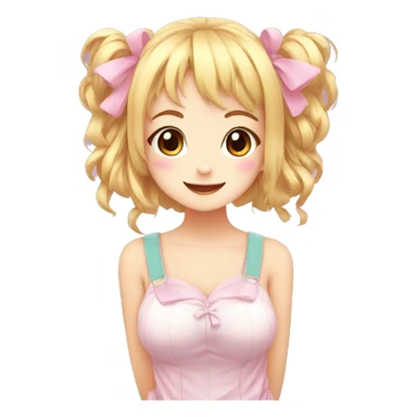 kawaii cute anime girl, happy sticker