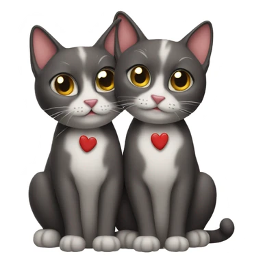 2 cats in love  sticker