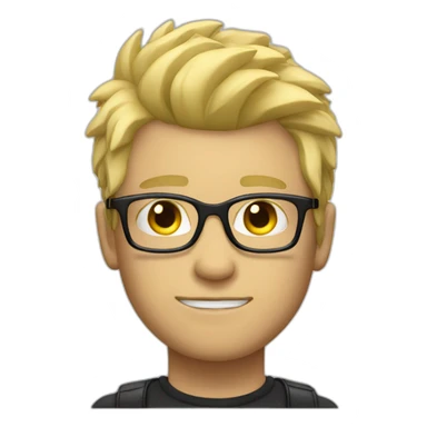 guy with glasses and blonde punk hair sticker