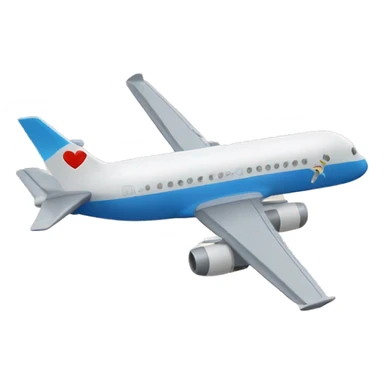 Plane going around the world with a heart ￼ sticker