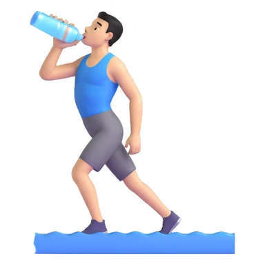 athlete drinking water after workout sticker