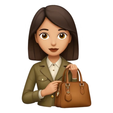 italian female with italian fashion style, holding bag sticker