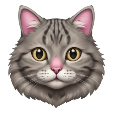 A high-resolution photo-realistic digital illustration of a solid grey tabby cat, chest upward sticker