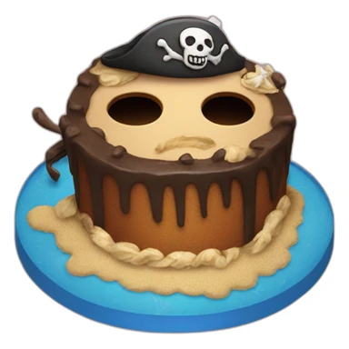 birthday pirate cake sticker