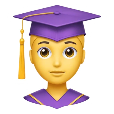 a cool ai chatbot with a graduation cap on , purple and yellow color sticker