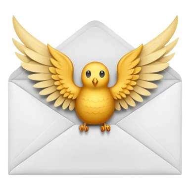 Envelope with wings sticker