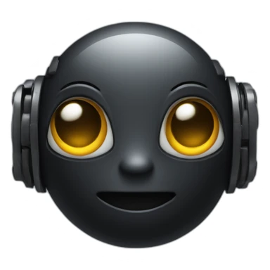 cute black robot face sticker