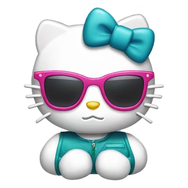 Hello kitty wearing sunglasses sticker