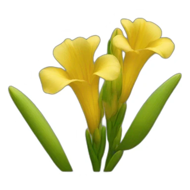 Yellow Freesia flower sticker