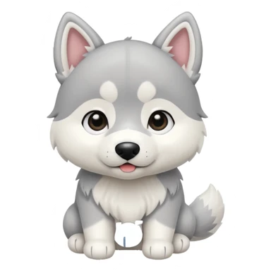 Chibi style Plush Siberian Husky  sticker
