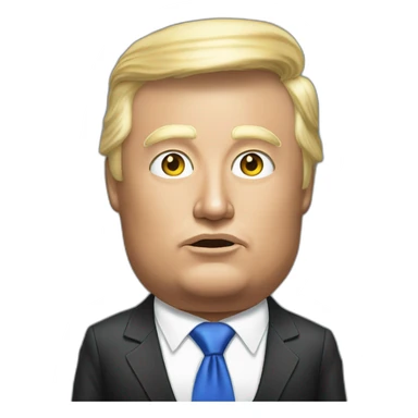 Elon musk dressed up as trump with a trump wig sticker