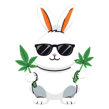 Easter Bunny with Marijuana sticker