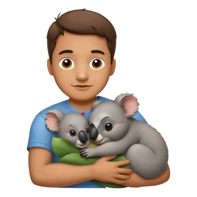Koala hugging man sticker