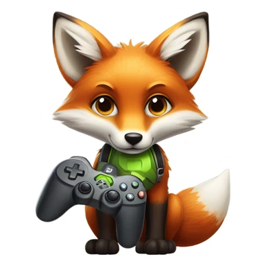 detailled kawaii fox with nvidia controller sticker