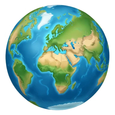 globe showing Earth with continents sticker