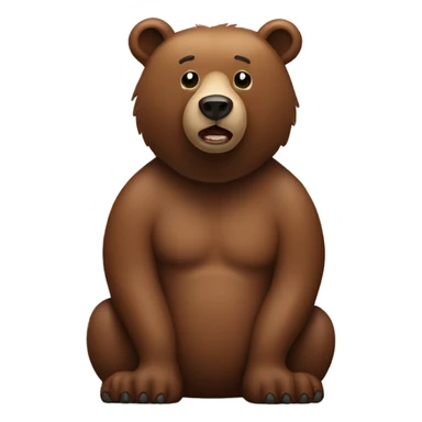 brown bear with a big body and a small head  sticker