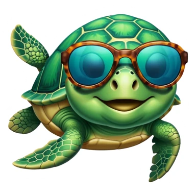 Sea turtle with sunglasses  sticker