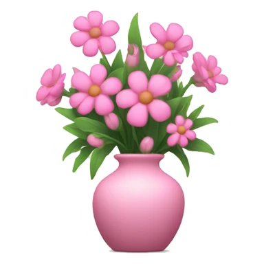 Pink flowers in vase sticker