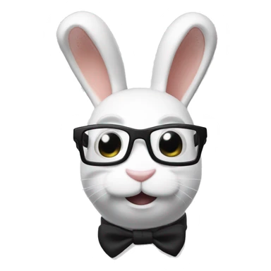 rabbids invasion rabbit with curly hair and black glasses sticker